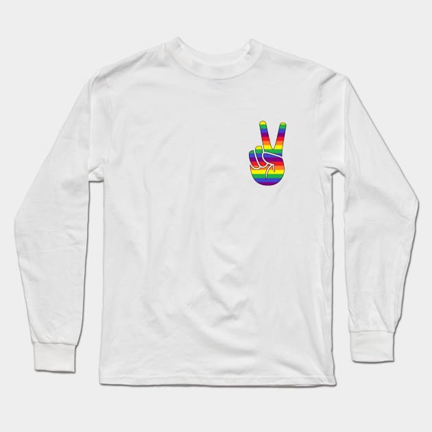 Rainbow Peace Sign - LGBTQ+ Long Sleeve T-Shirt by tziggles